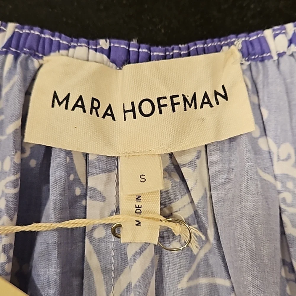 💕MARA HOFFMAN💕 Fila Dress ~ Purple with White Abstract Print Small S NWT - Picture 14 of 16